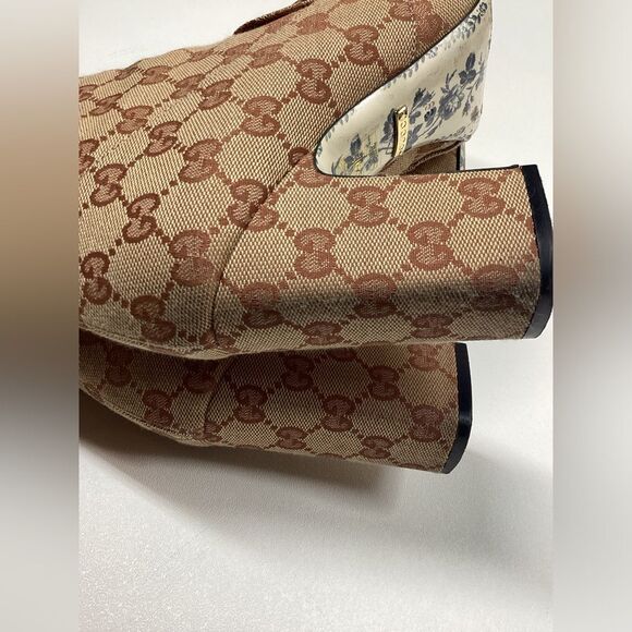 Gucci GG Monogram Victoire 95mm Ankle Boots Beige Ruggine Rust Size EU 39 - Picture 13 of 16